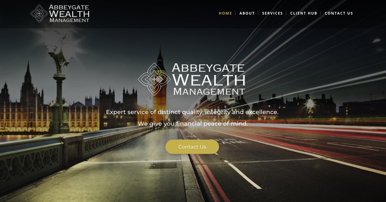 Abbeygate Wealth Management website designed by Jabu Designs