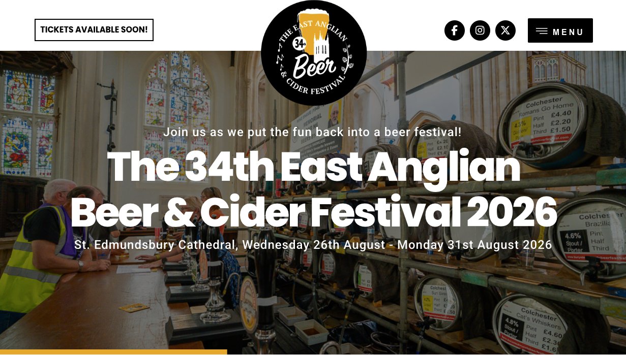 Bury St Edmunds Beer and Cider Festival website by Jabu Designs