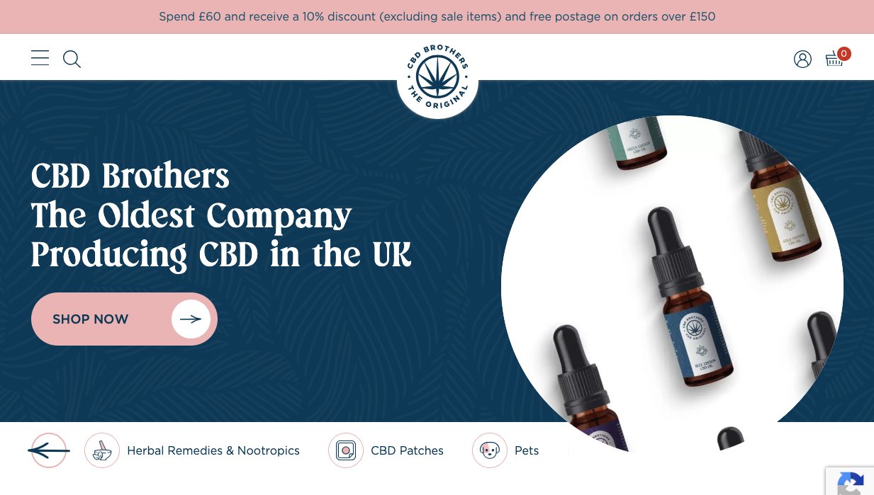 CBD Brothers natural CBD products eCommerce website by Jabu Designs