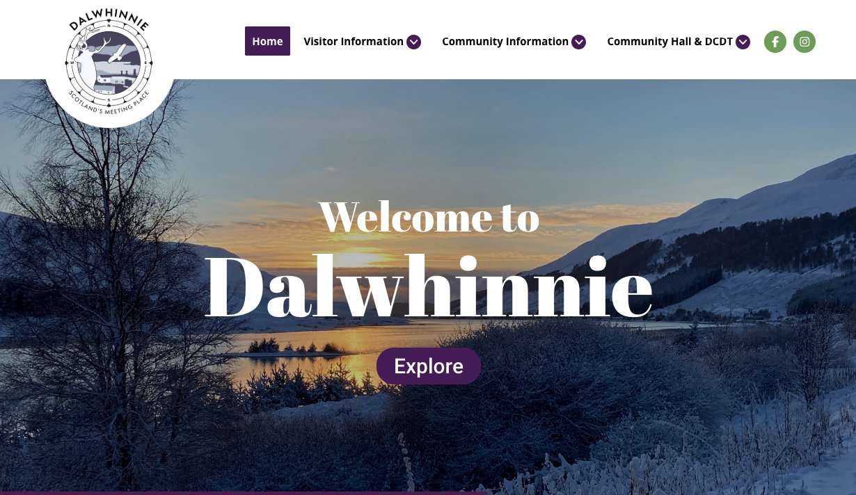 Dalwhinnie community website by Jabu Designs