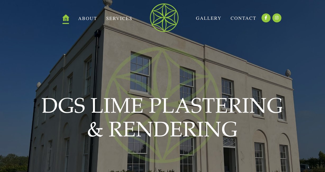 DGS Lime Plastering & Rendering website homepage designed by Jabu Designs