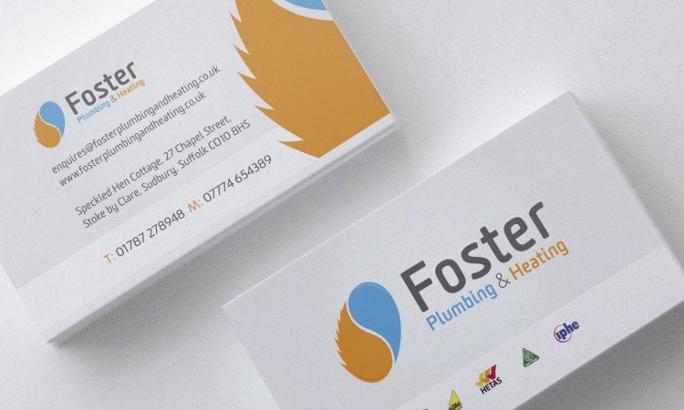 Foster Plumbing and Heating branding and business card design by Jabu Designs