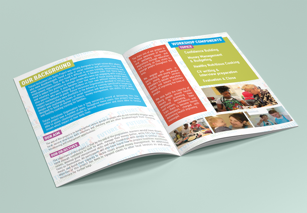 Future Inclusions charity brochure design Bury St Edmunds by Jabu Designs