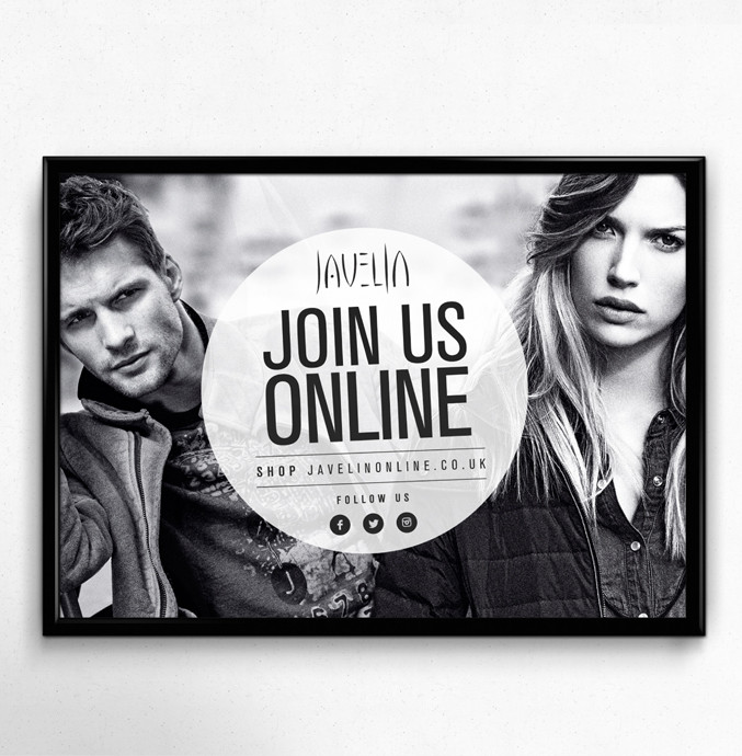 Javelin Online clothing brand A5 flyer design by Jabu Designs
