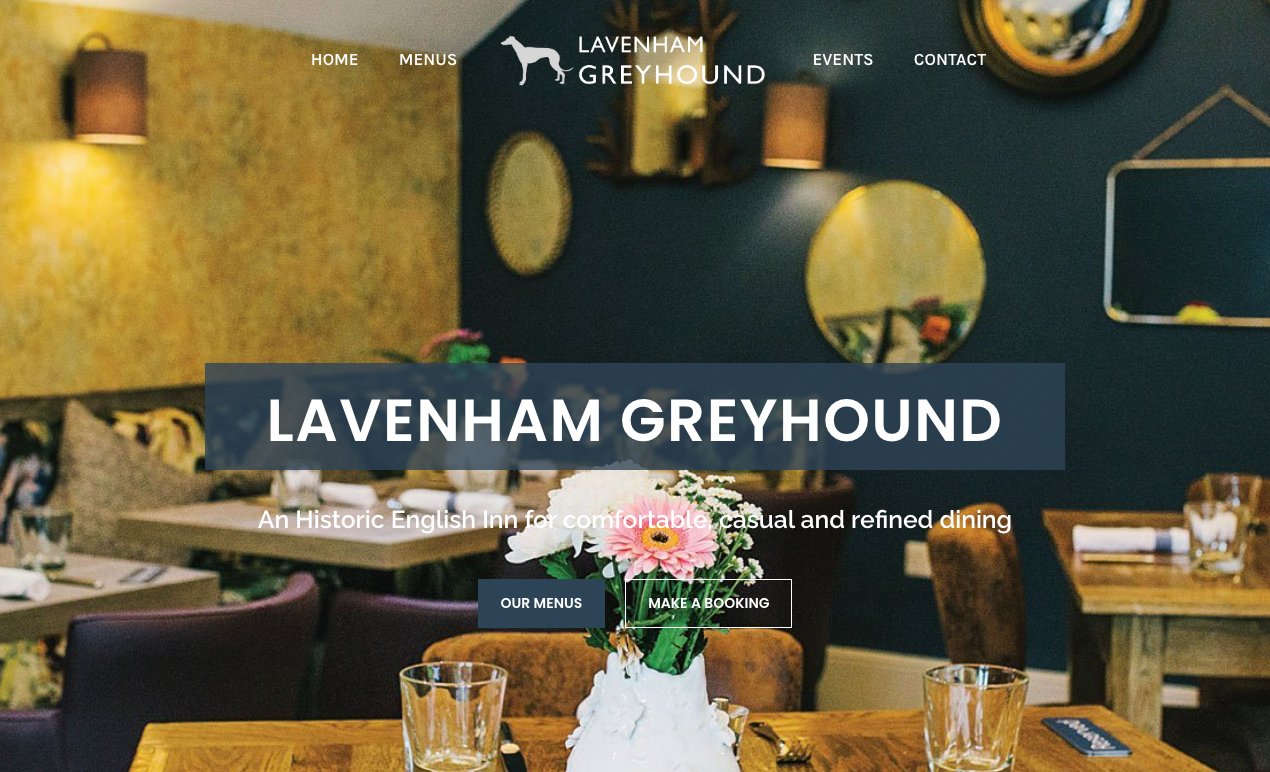 The Lavenham Greyhound historic English inn restaurant website designed by Jabu Designs