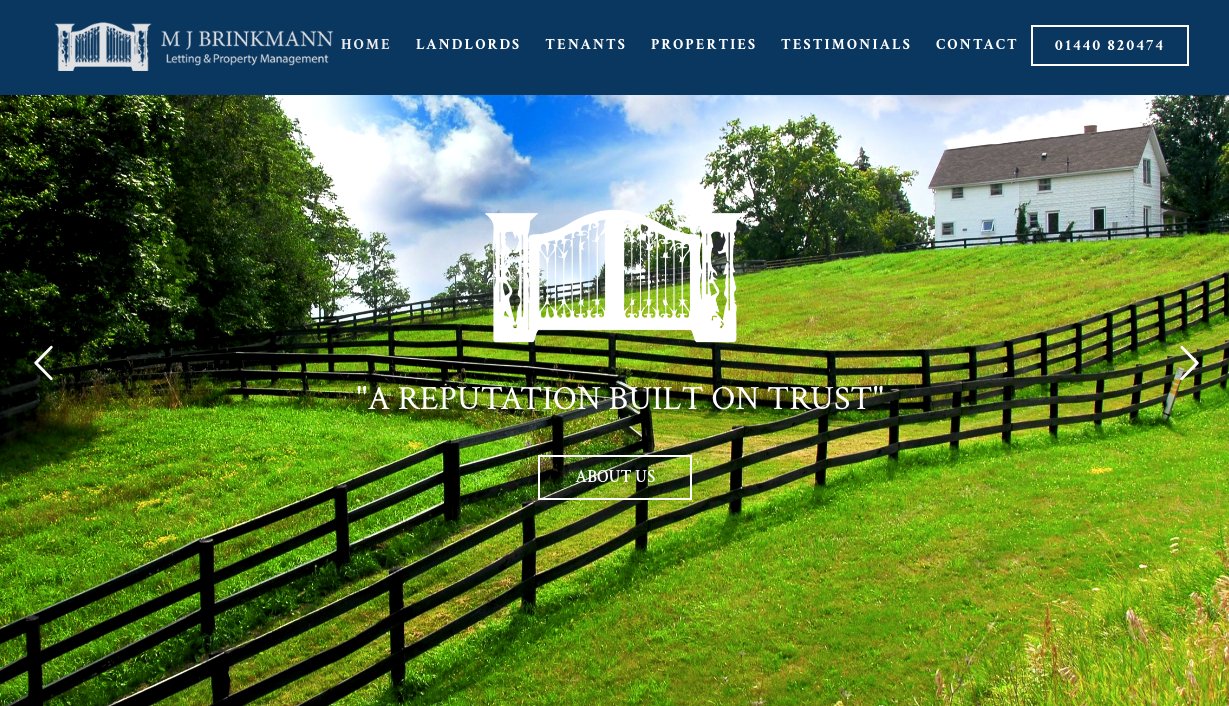 M J Brinkmann Letting and Property Management website designed by Jabu Designs