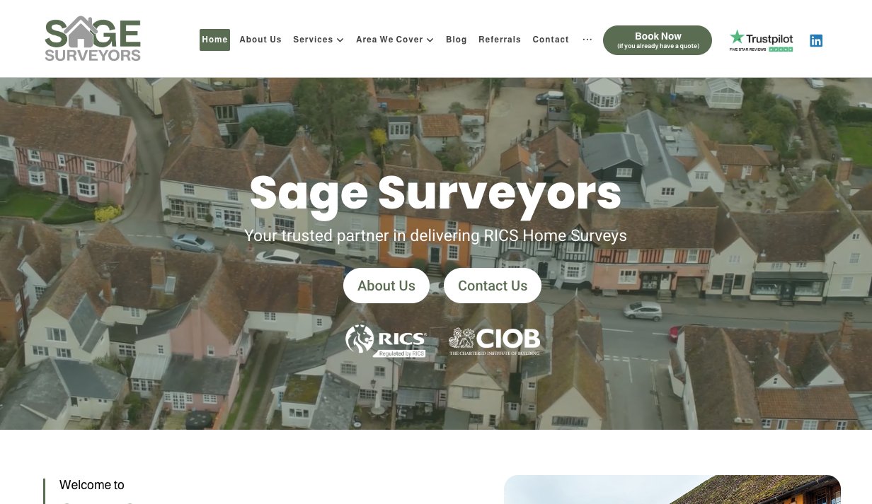 Sage Surveyors RICS home survey website by Jabu Designs