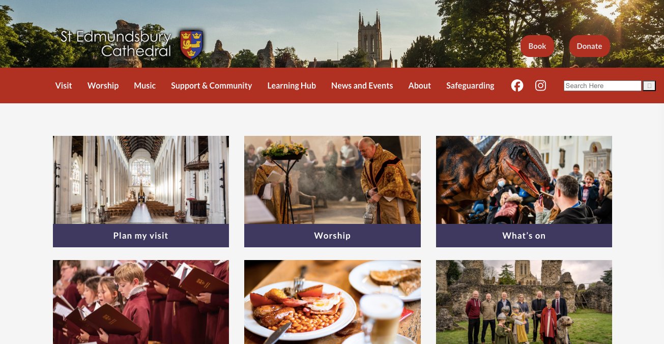 St Edmundsbury Cathedral website designed by Jabu Designs