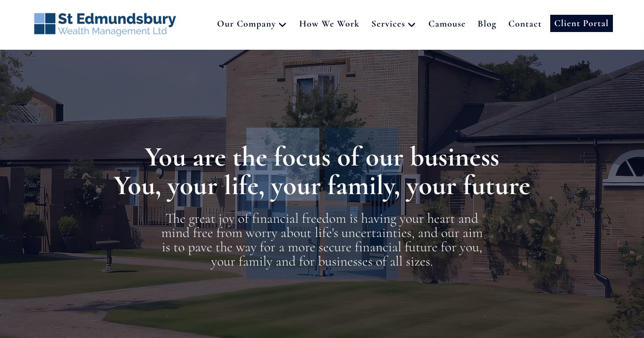 St Edmundsbury Wealth Management financial planning website designed by Jabu Designs