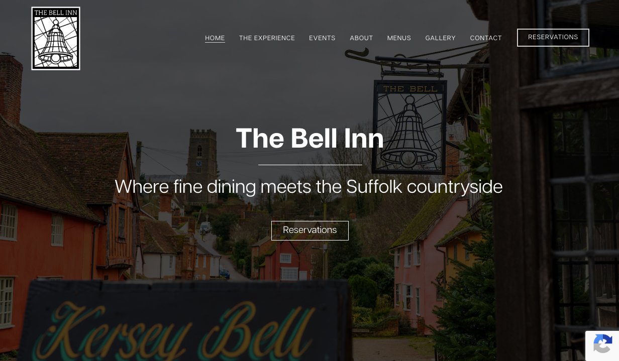 The Bell Inn Kersey fine dining pub website by Jabu Designs