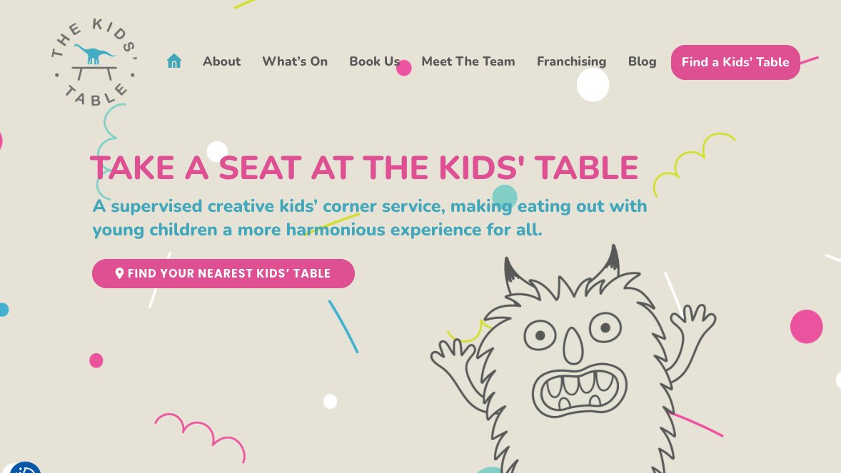 The Kids Table supervised kids corner website by Jabu Designs