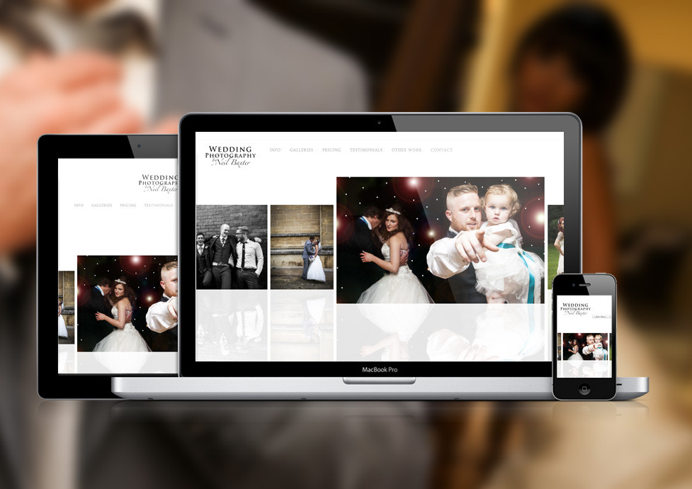 wedding photography website development example