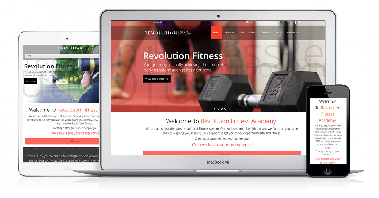 Revolution Fitness Website design